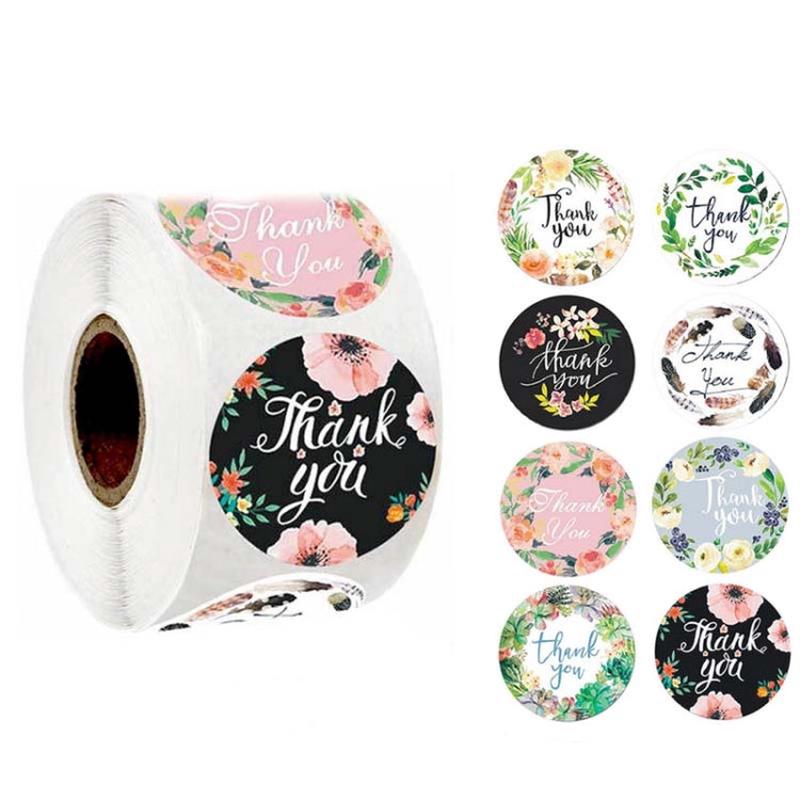 Roll Flower Decoration Thank You Seal Sticker Envelope Decoration Wedding Decoration, Size: 2.5cm/1inch(A-17)