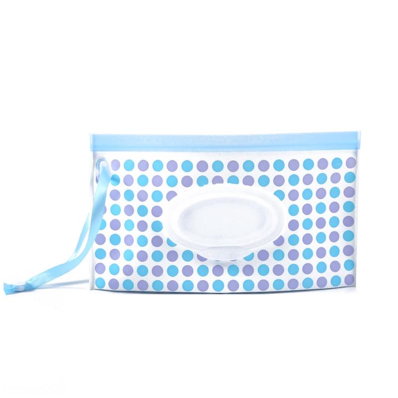 Baby EVA Wet Wipes Bag Portable Flip Removable Sanitary Wet Wipes Bag(Dot)