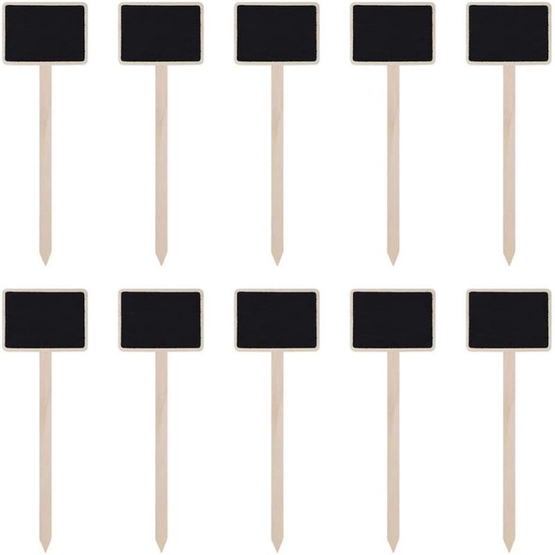 ZX507 10pcs Wooden Plug-in DIY Message Board Mini Plant Name Tags Desktop Display Board(24cm Length)