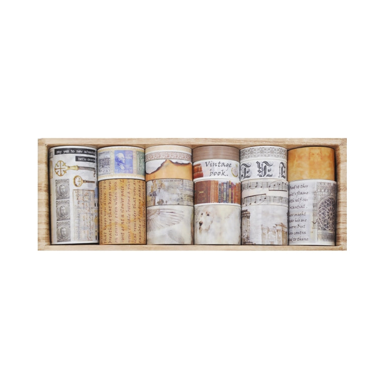 18rolls /Box Nostalgic Memory Washi Tape Set Retro Style DIY Scrapbook Stickers, Style: Sealing Manuscript