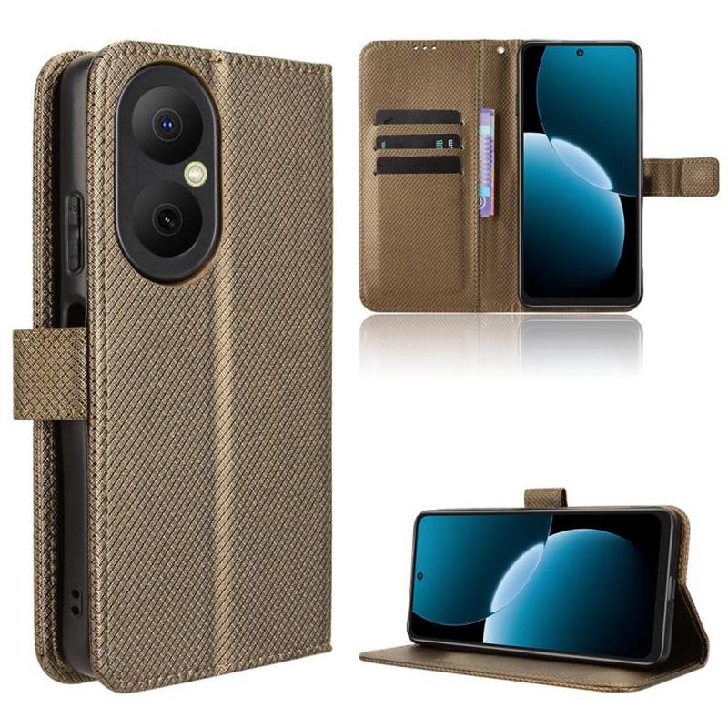 For Huawei Enjoy 80 4G / nova Y73 4G Diamond Texture Leather Phone Case(Brown)