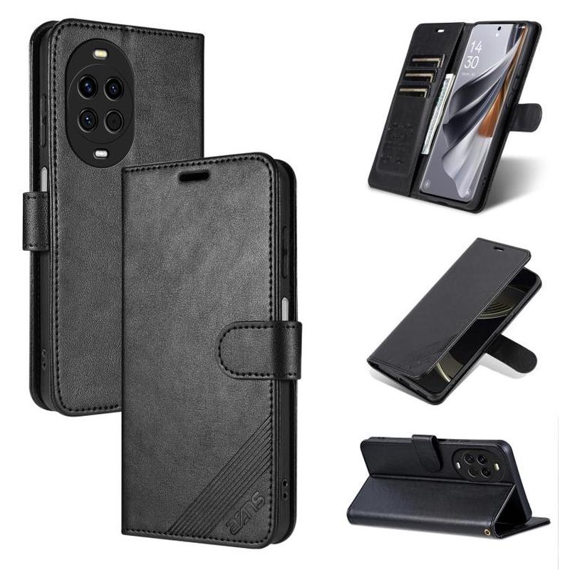 For Huawei nova 14 5G AZNS Sheepskin Texture Flip Leather Phone Case(Black)