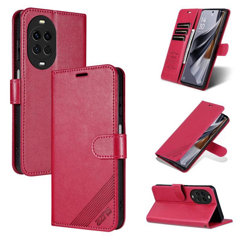 For Huawei nova 14 5G AZNS Sheepskin Texture Flip Leather Phone Case(Red)