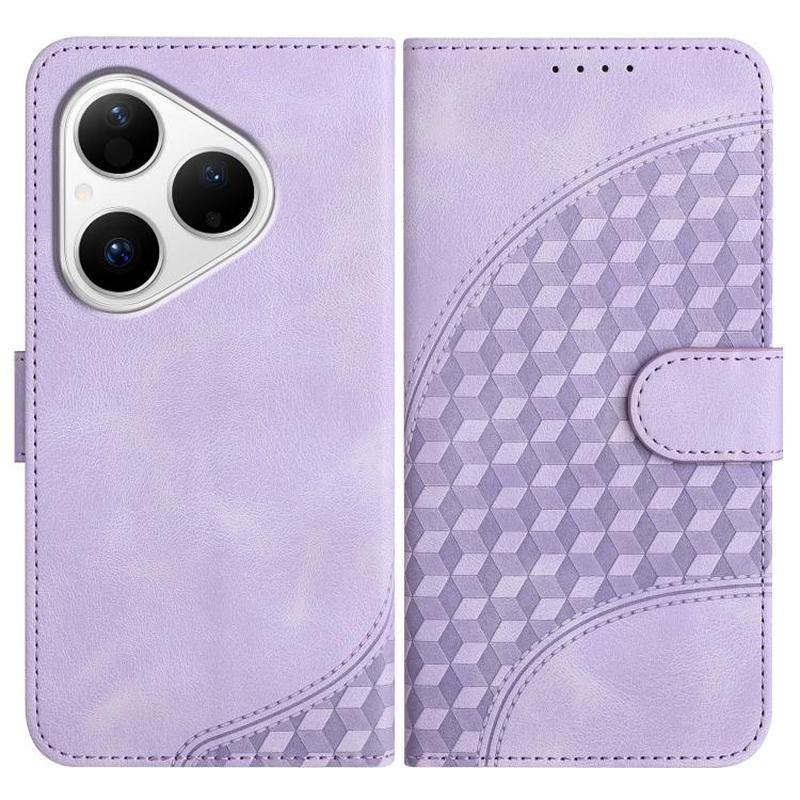 For Huawei Pura 80 5G Elephant Head Embossed Phone Leather Case with Lanyard(Light Purple)