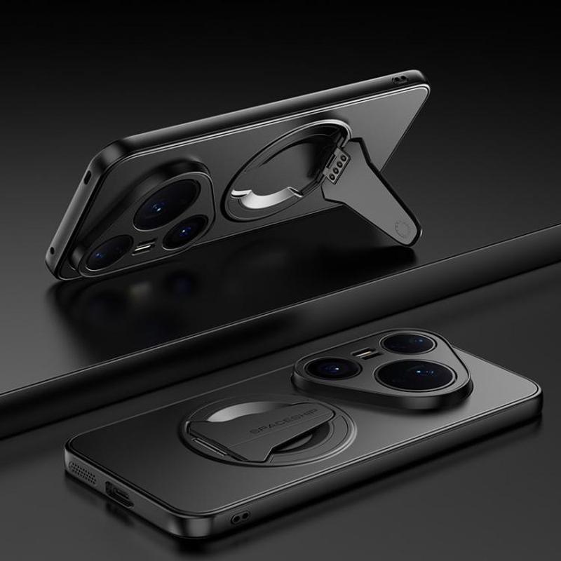 For Huawei Pura 80 Pro / Pura 80 Pro+ 5G Spaceship MagSafe Folding Holder Phone Case(Black)