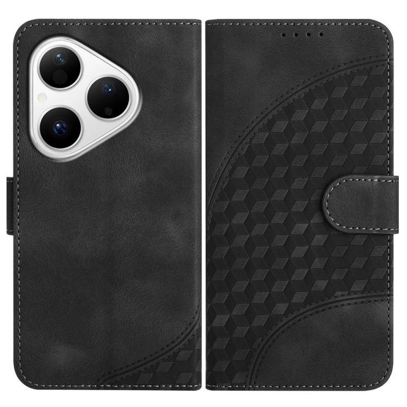 For Huawei Pura 80 5G Elephant Head Embossed Phone Leather Case with Lanyard(Black)