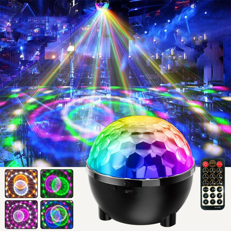 Sunflower Magic Ball Light LED RGB Rotating Stage Lamp, Style:Remote Control(6 Light Colors)
