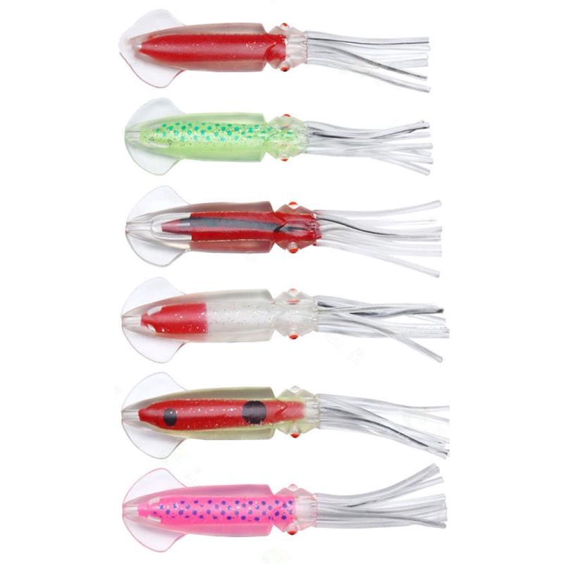 6 PCS / Bag HENGJIA SO1516 12cm / 15cm Colorful Octopus Fake Bait(12cm)