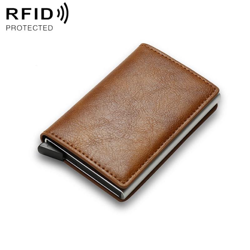 C1804H1 RFID Carbon Fiber Wallet For Men(Brown)