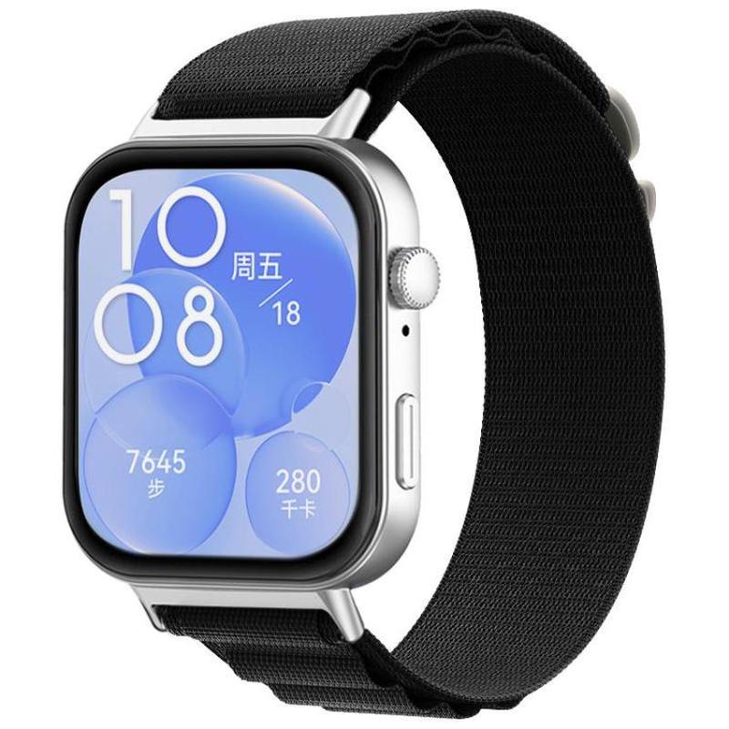 For Huawei Watch Fit3 / Fit4 / Fit4 Pro xDfind Nylon Loop Sport Watch Band(Black)