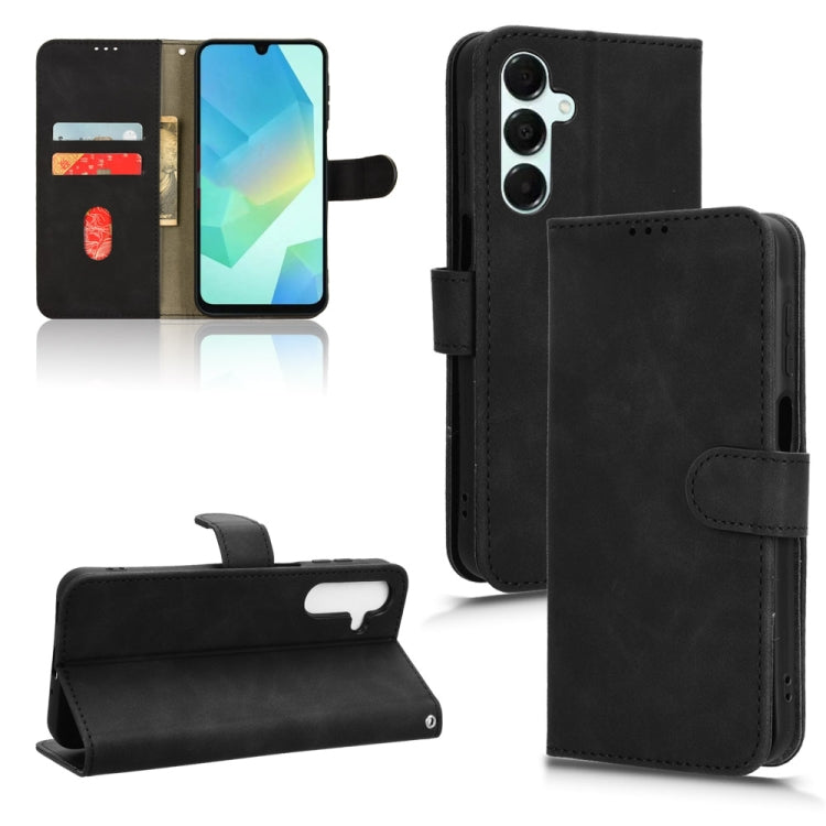 For Samsung Galaxy A16 5G Skin Feel Magnetic Flip Leather Phone Case(Black)