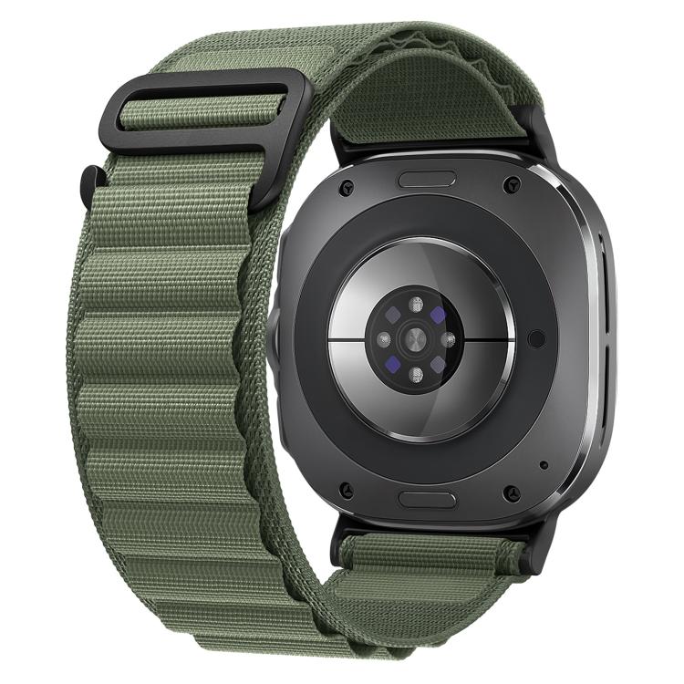 For Samsung Galaxy Watch8 / 8 Classic xDfind Black Buckle Loop Nylon Watch Band(Army Green)