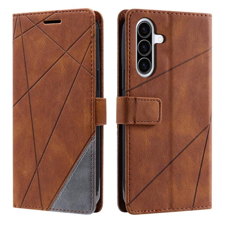 For Samsung Galaxy A36 5G Skin Feel Splicing Leather Phone Case(Brown)