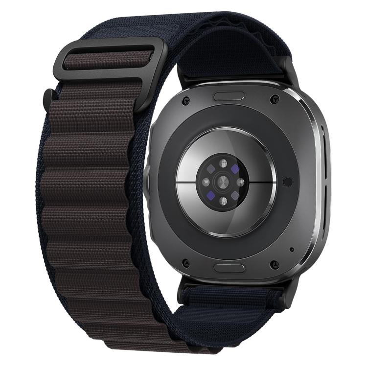 For Samsung Galaxy Watch8 / 8 Classic xDfind Black Buckle Loop Nylon Watch Band(Midnight Blue)