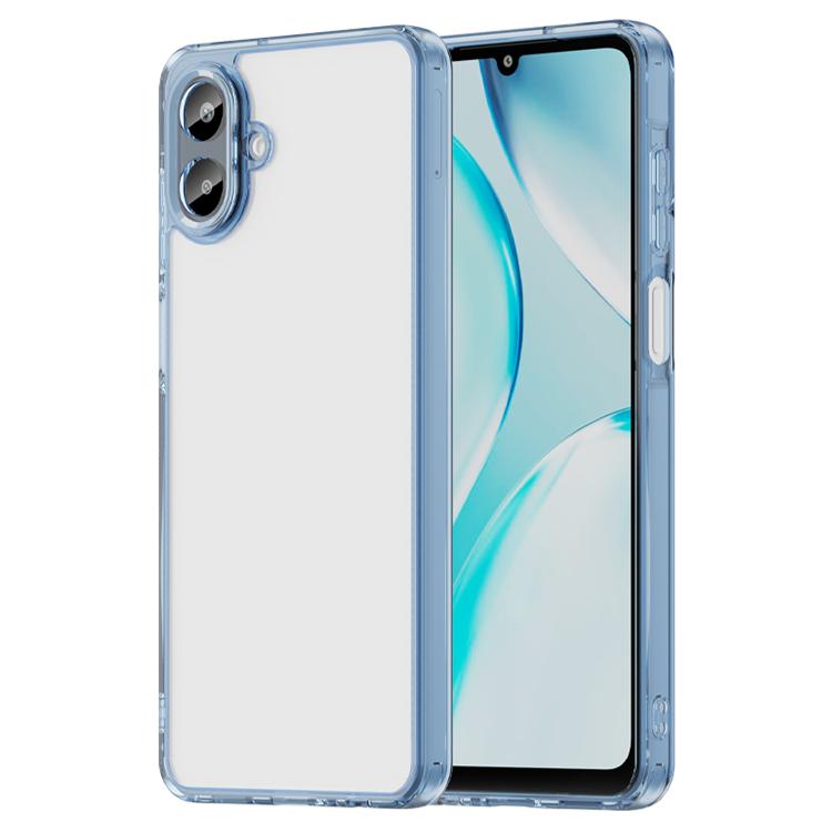 For Samsung Galaxy A07 4G PC Hybrid TPU Airbag Shockproof Phone Case(Transparent Blue)