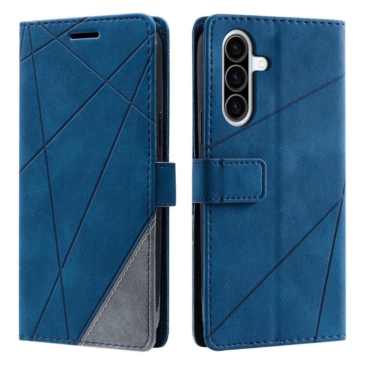 For Samsung Galaxy A36 5G Skin Feel Splicing Leather Phone Case(Blue)