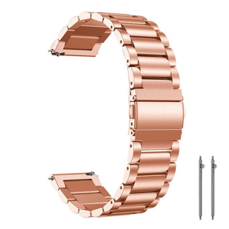 18mm xDfind Three Beads Stainless Steel Watch Band(Rose Gold)