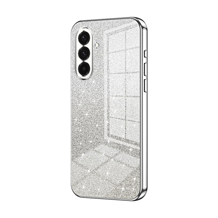 For Samsung Galaxy A36 Gradient Glitter Powder Electroplated Phone Case(Silver)