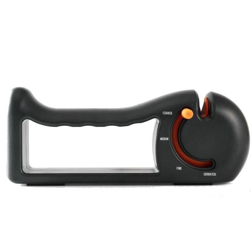 4-in-1 Rotating Knife Sharpener with Coarse/Medium/Fine/Serrated Modes for Kitchen Knives, Scissors, Tools(Orange)