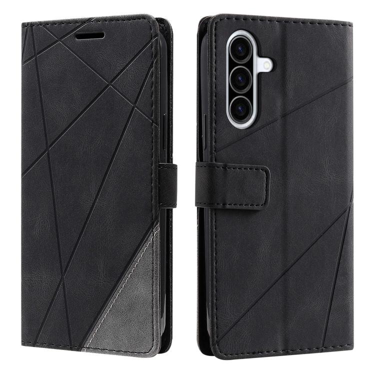 For Samsung Galaxy A36 5G Skin Feel Splicing Leather Phone Case(Black)