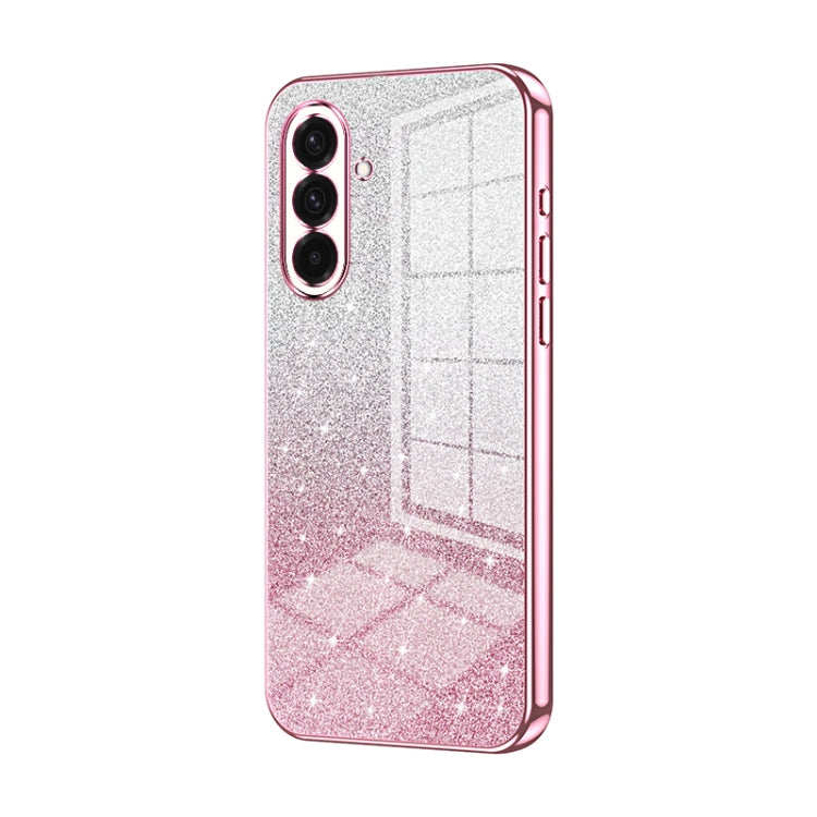 For Samsung Galaxy A36 Gradient Glitter Powder Electroplated Phone Case(Pink)