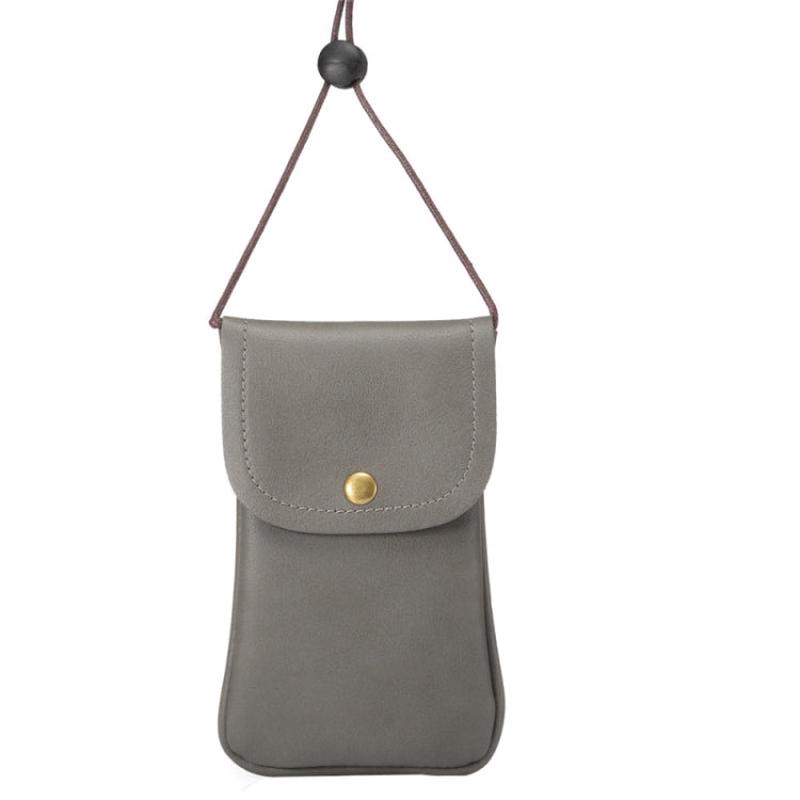Universal Vertical PU Leather Case / Phone Leather Bag with String(Grey)