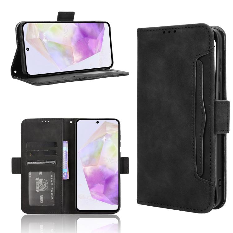 For Samsung Galaxy A36 5G Skin Feel Calf Texture Card Slots Leather Phone Case(Black)
