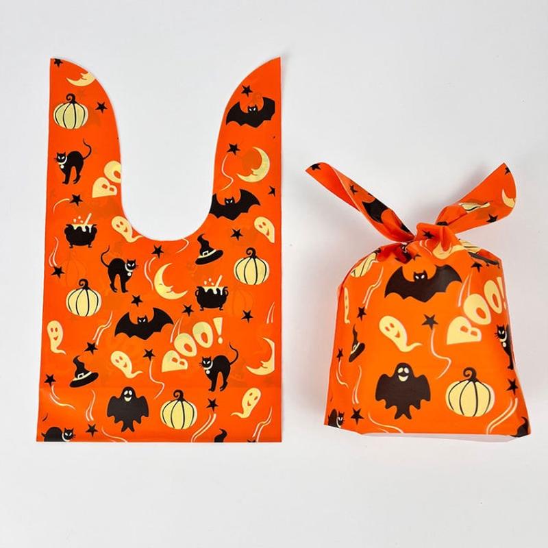 50pcs /Pack Halloween Packaging Bags Candy Snacks Treat Bags, Size: 13.5x22cm(Night Beast)