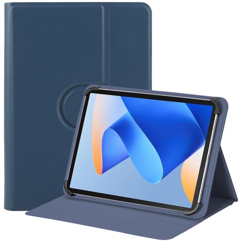 9-10 inch Voltage Hook 360 Rotation Leather Tablet Case(Dark Blue)