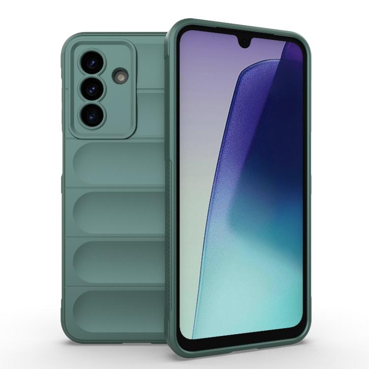 For Samsung Galaxy A17 5G Magic Shield TPU + Flannel Phone Case(Dark Green)