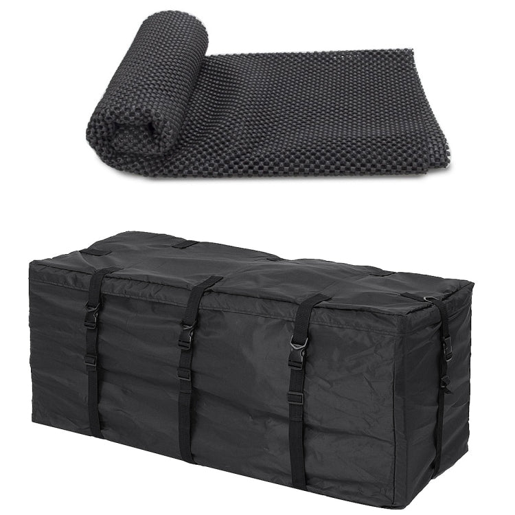 420D Waterproof Cloth Double Zipper 8 Buckle Roof Bag Luggage Bag,Style: Roof Bag+Non-slip Mat