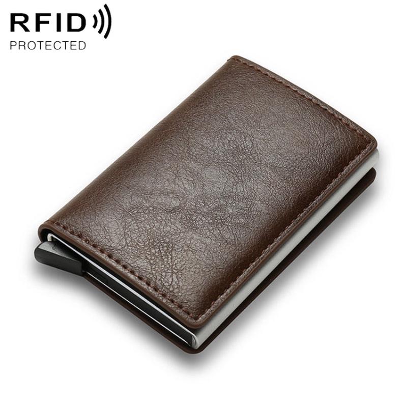 C1804H1 RFID Carbon Fiber Wallet For Men(Coffee)