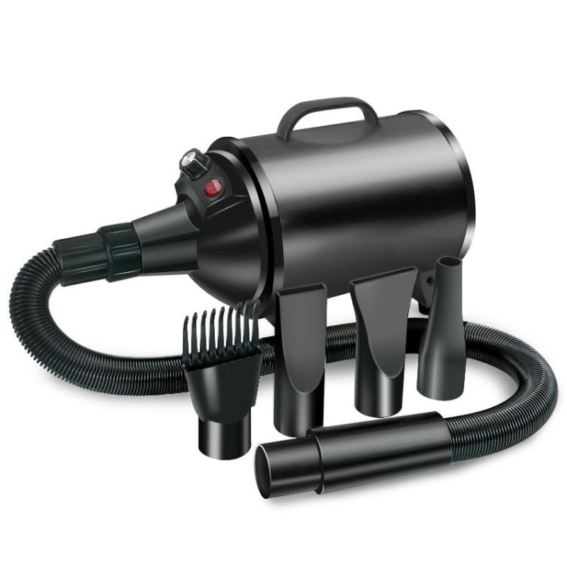 2100W Dog Dryer Stepless Speed Pet Hair Blaster Pet Water Blower 220V EU Plug(Pure Black)