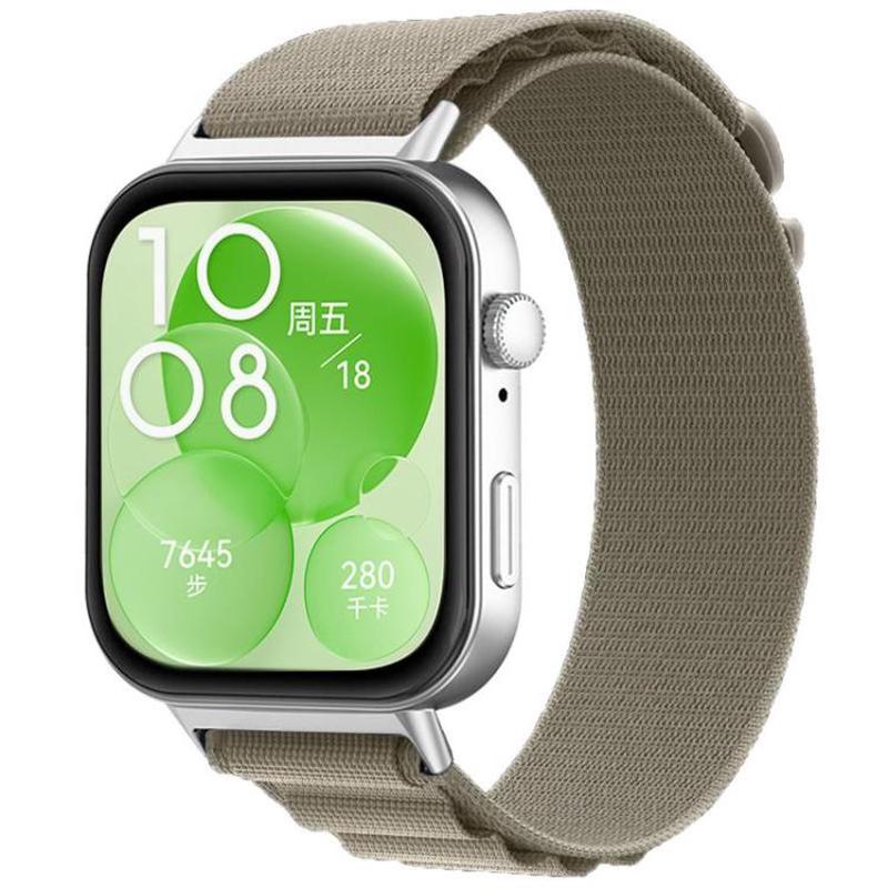 For Huawei Watch Fit3 / Fit4 / Fit4 Pro xDfind Nylon Loop Sport Watch Band(Olive Color)