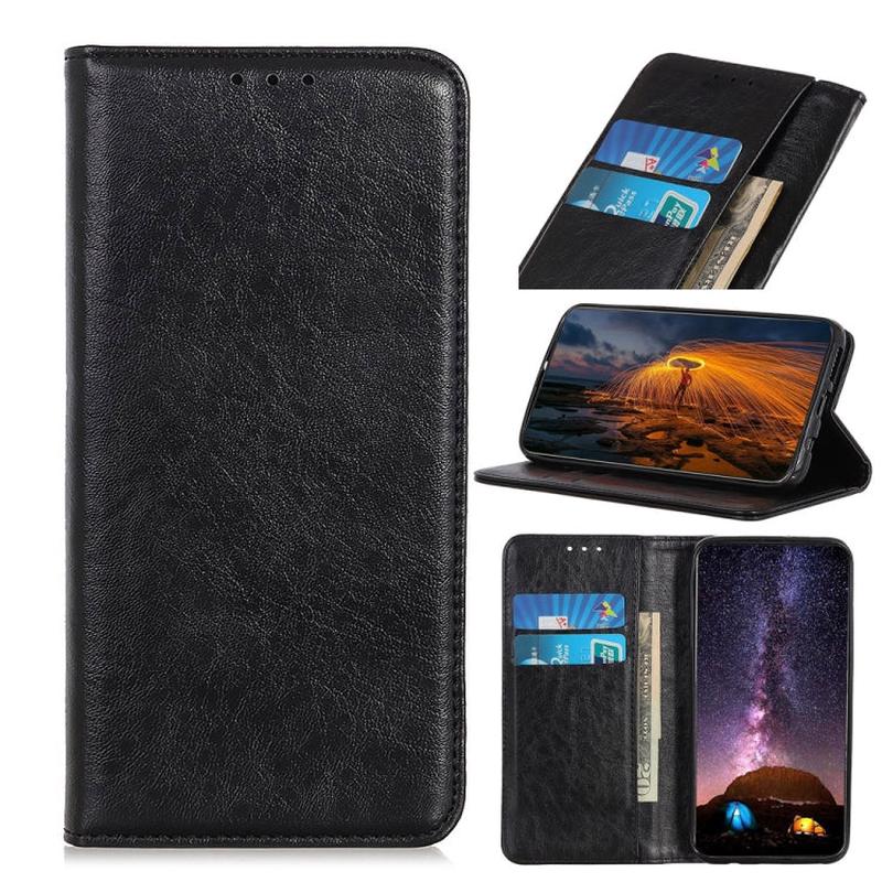 For Galaxy A41 Magnetic Retro Crazy Horse Texture Horizontal Flip Leather Case with Holder & Card Slots & Wallet(Black)
