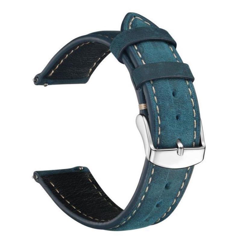 24mm for Suunto 9 / 9 Baro / D5 / Core / 7 xDfind Retro Crazy Horse Texture Leather Watch Band(Blue)