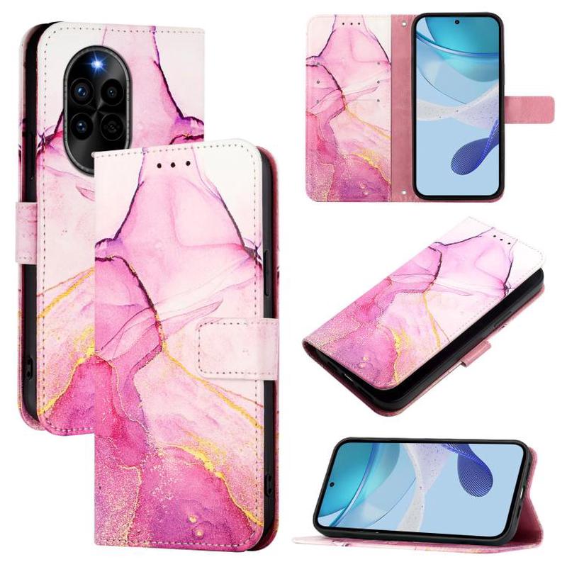 For Huawei nova 13 Pro PT003 Marble Pattern Flip Leather Phone Case(Pink Purple Gold)