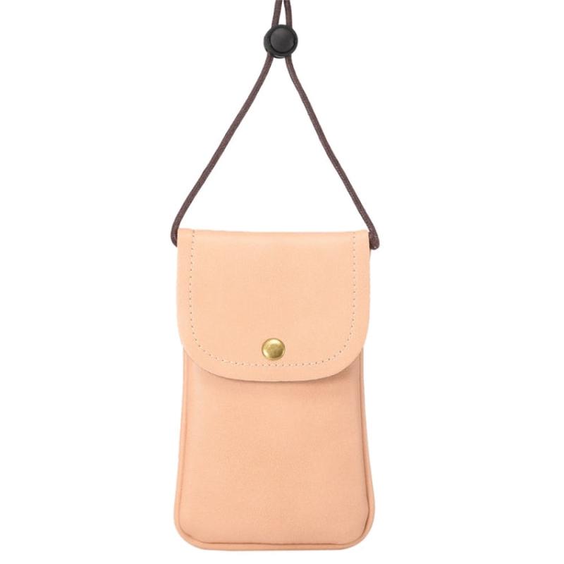 Universal Vertical PU Leather Case / Phone Leather Bag with String(Pink)