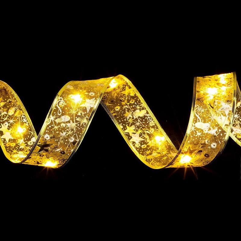 5m 50LEDs LED Christmas Tree Decoration Bronzing Ribbon Lights(Gold-Warm White)