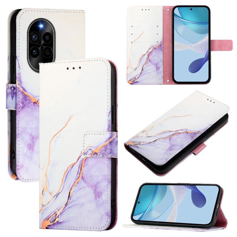 For Huawei nova 13 Pro PT003 Marble Pattern Flip Leather Phone Case(White Purple)