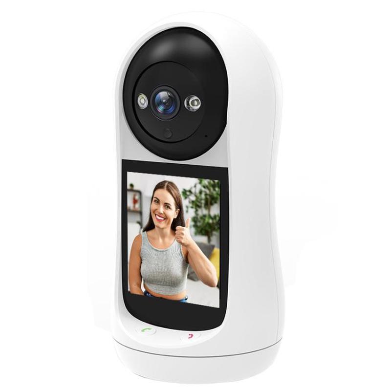 V5 2MP Home HD Full Color Two-Way Video Call Camera Support One-Click Call, EU Plug(White)