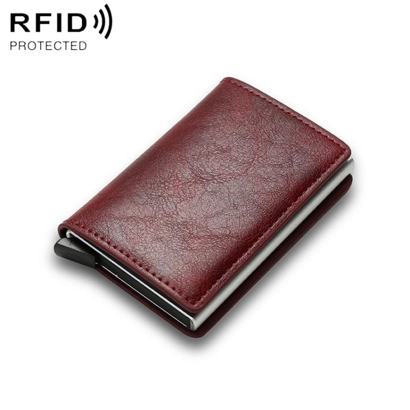 C1804H1 RFID Carbon Fiber Wallet For Men(Red)