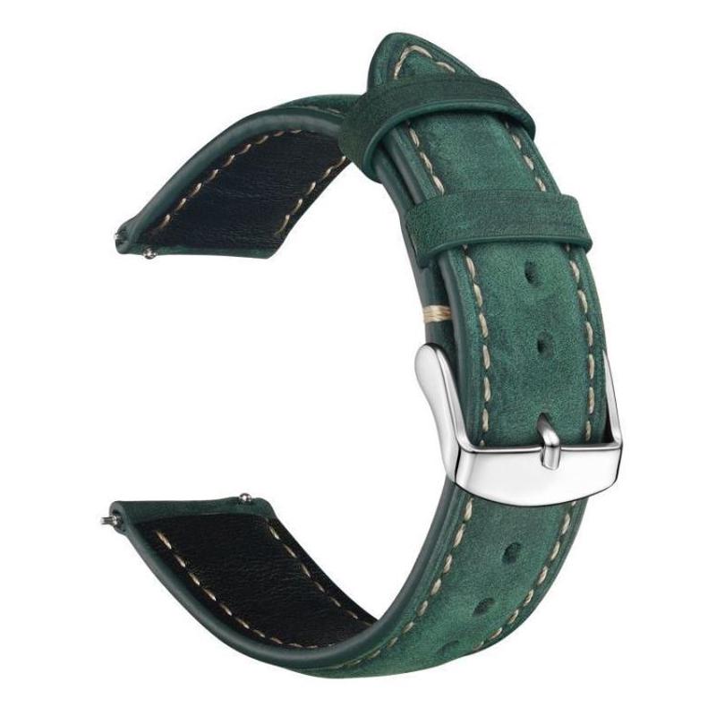24mm for Suunto 9 / 9 Baro / D5 / Core / 7 xDfind Retro Crazy Horse Texture Leather Watch Band(Green)