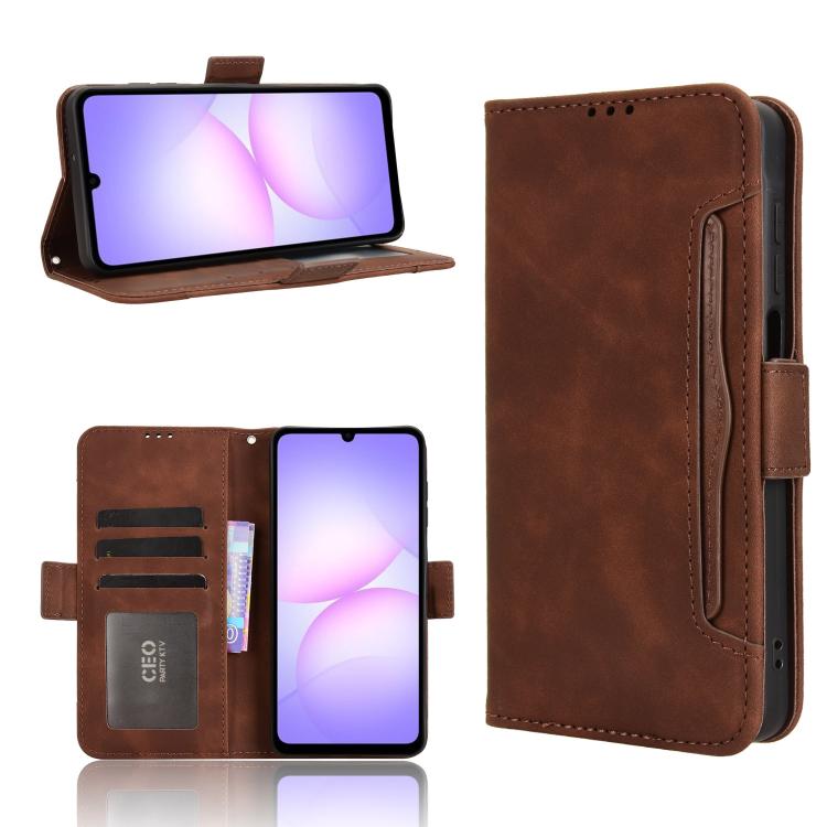 For Samsung Galaxy A07 4G Skin Feel Calf Texture Card Slots Leather Phone Case(Brown)