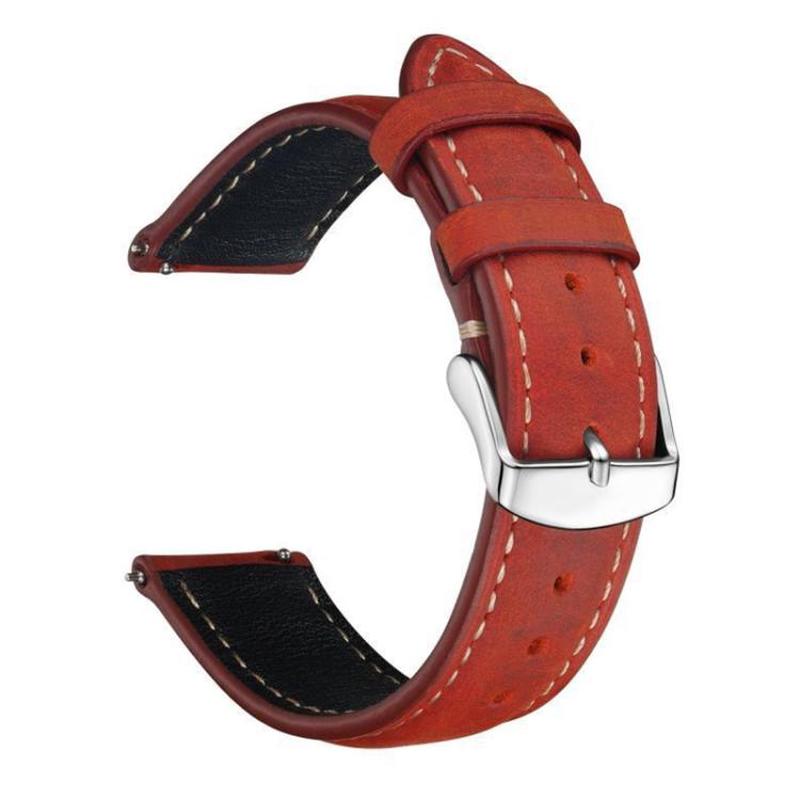 24mm for Suunto 9 / 9 Baro / D5 / Core / 7 xDfind Retro Crazy Horse Texture Leather Watch Band(Red)