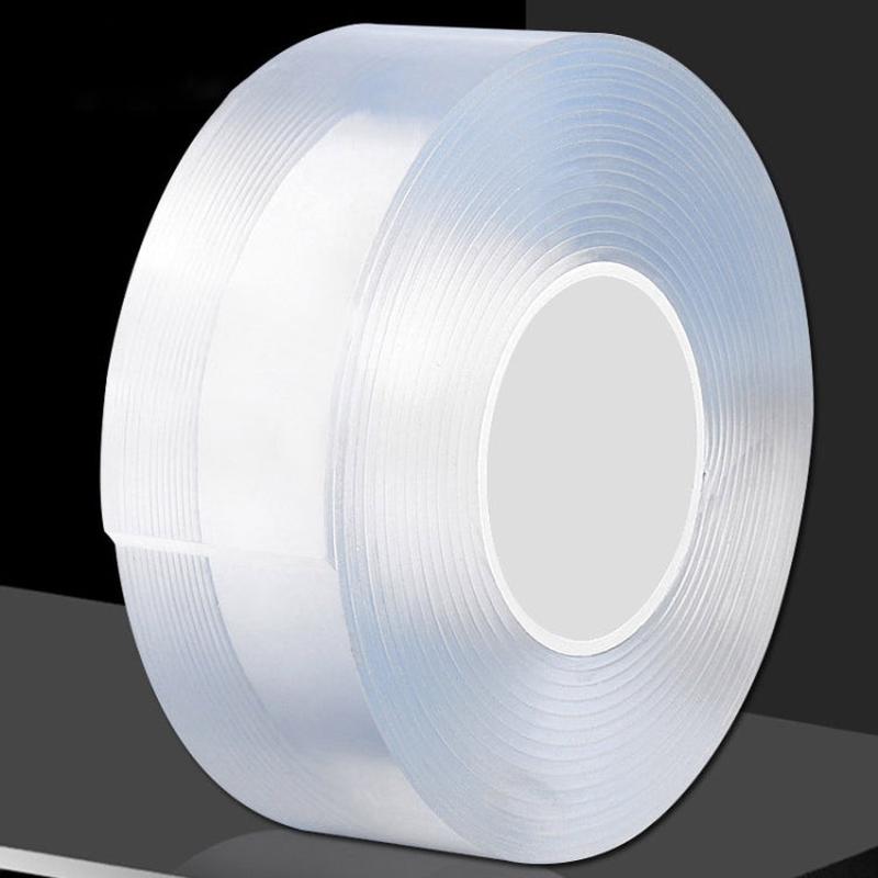 2x30x5000mm Transparent Double-Sided Adhesive Nanotic Tape Water Washing Non-Trace Tape
