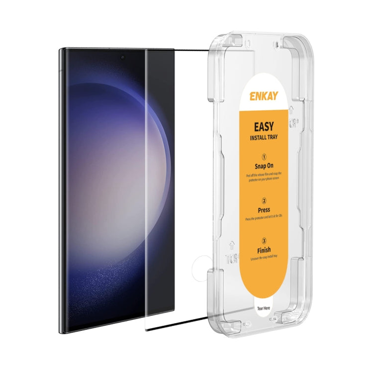 For Samsung Galaxy S22 Ultra 5G ENKAY Easy Install Hot Bending Side Glue Tempered Glass Film