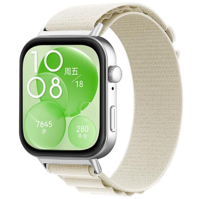 For Huawei Watch Fit3 / Fit4 / Fit4 Pro xDfind Nylon Loop Sport Watch Band(Starlight)