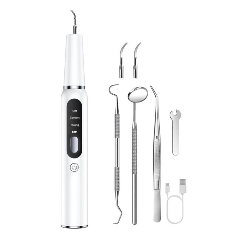 Pet Ultrasonic Teeth Cleaner Dog Electric Teeth Cleaning Tool Home Dentistry Tartar Remover(White)