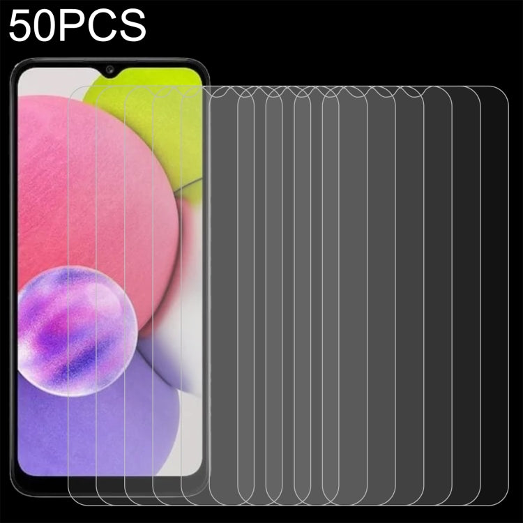 50 PCS 0.26mm 9H 2.5D Tempered Glass Film For Samsung Galaxy A04s / A04 / A04e / M04 / F04